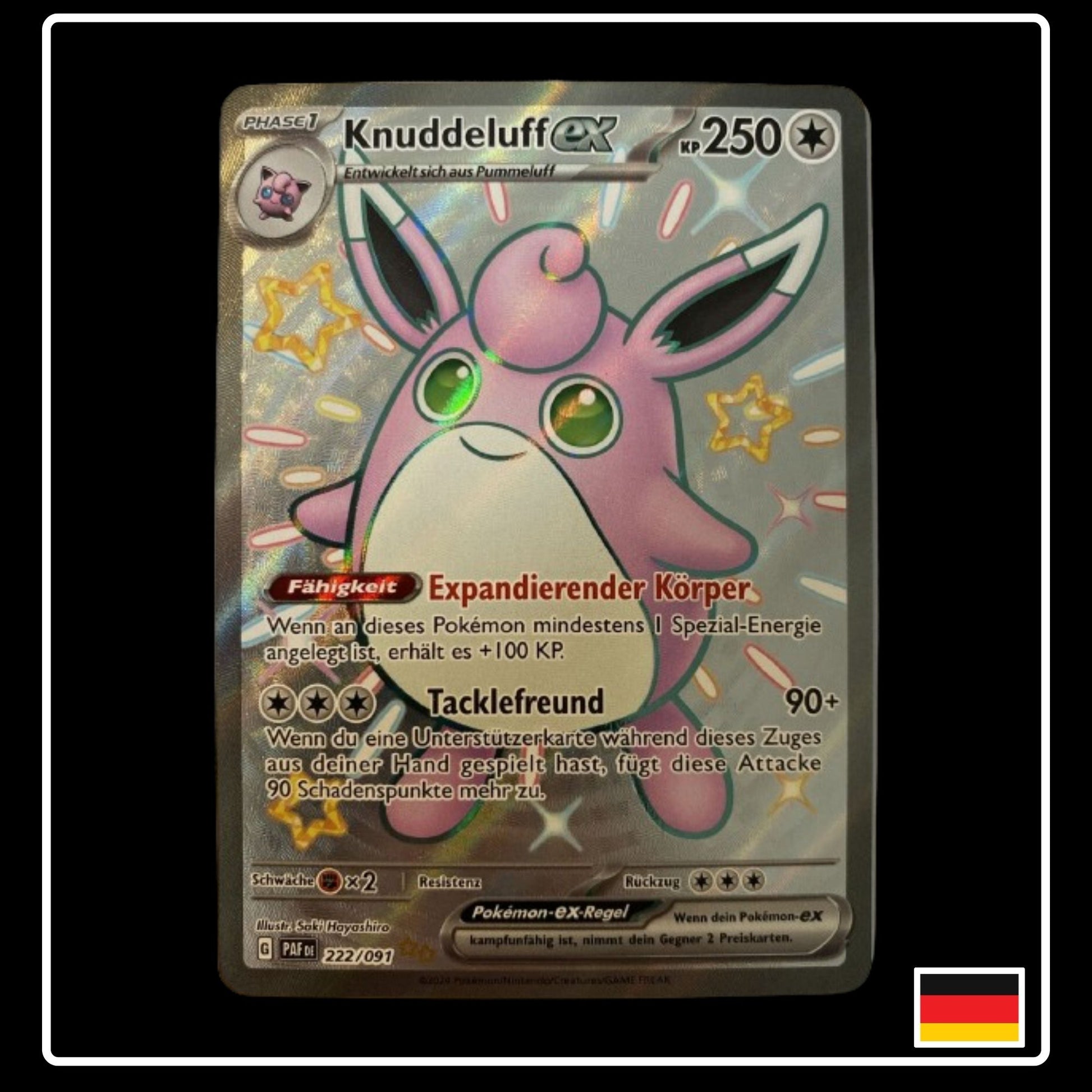 Pokemon Karte Knuddeluff ex Shiny aus Paldeads Schicksale auf Deutsch und Selten