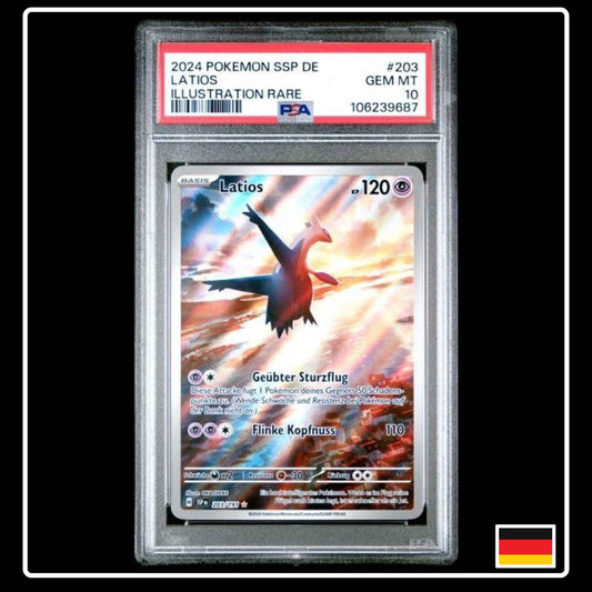 Latios Illustration Rare 203/191 Pokemon Stürmische Funken PSA 10