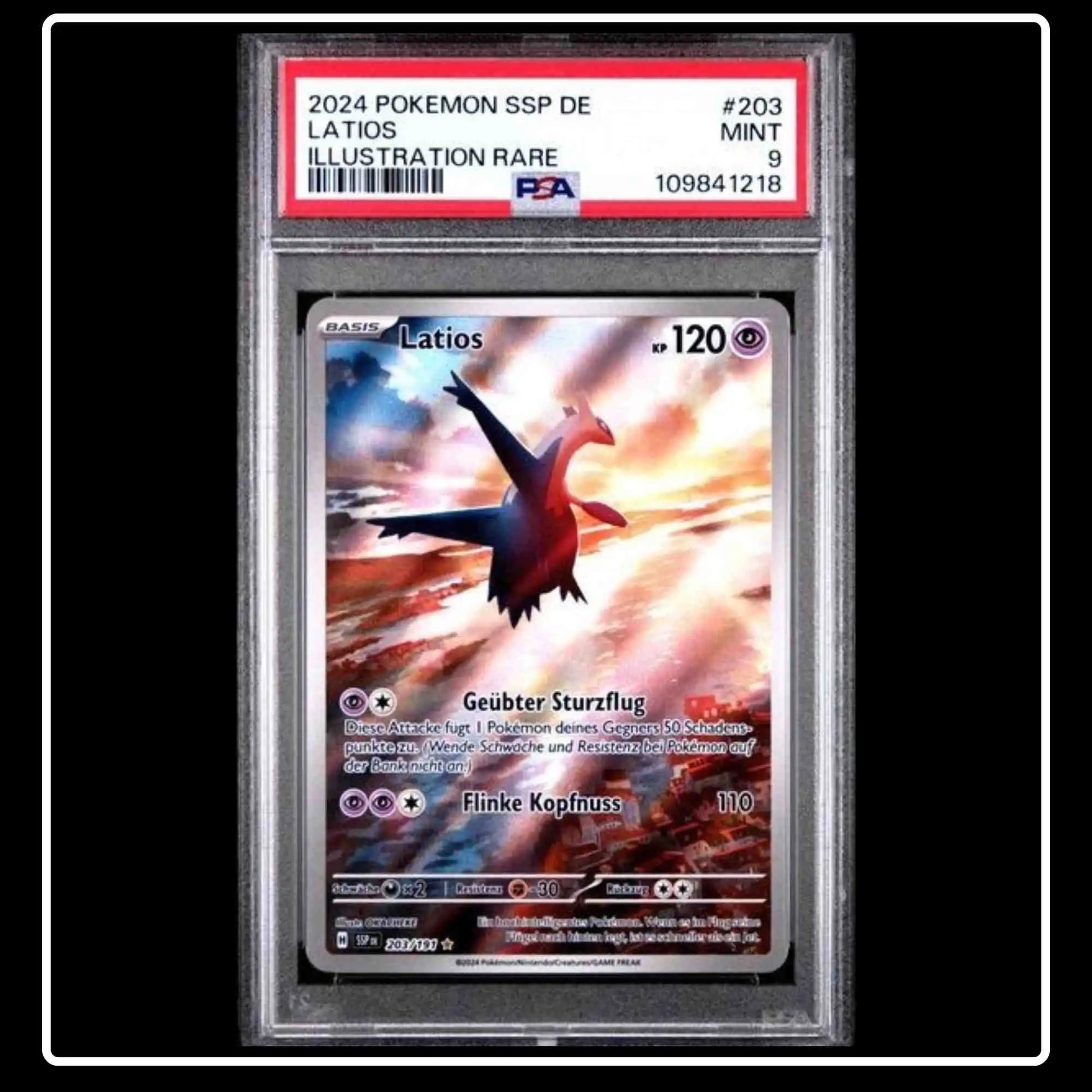 Latios Illustration Rare PSA 9 Pokemon Stürmische Funken