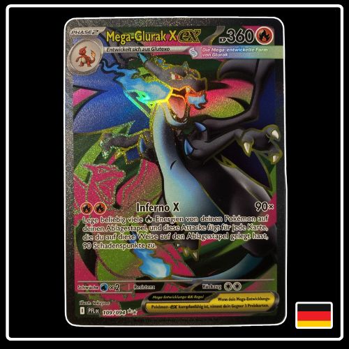 Mega-Glurak X ex Full Art 109/094 Pokemon Fatale Flammen