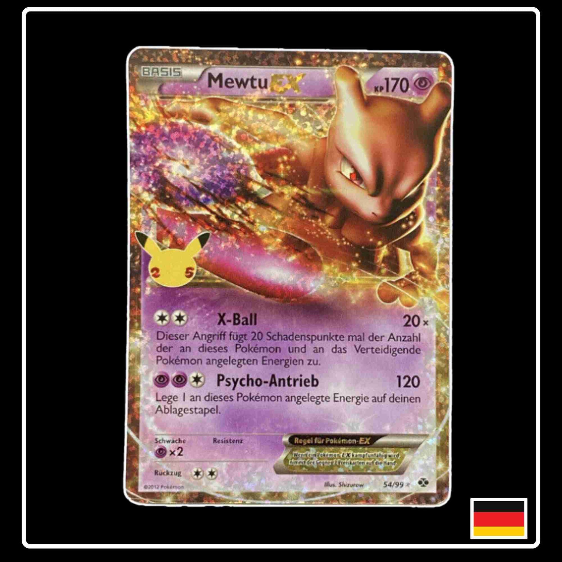 Mewtu EX 54/99 Reprint Pokemon Karte aus dem Set Celebrations