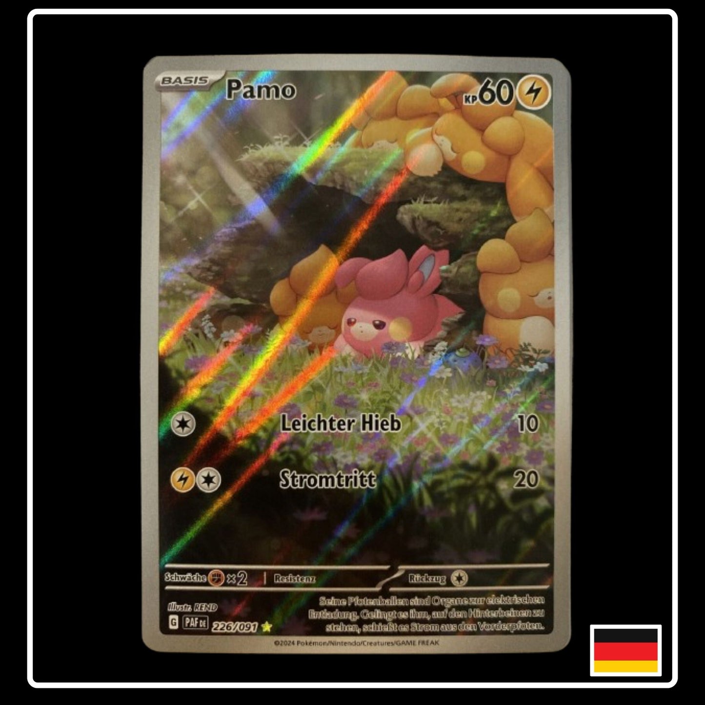 Pokemon Karte Pamo Shiny Art Rare aus Paldeads Schicksale auf Deutsch und Selten