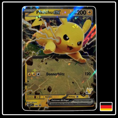 Pikachu ex SVP DE 106 SV Black Star Promo (Kampfakademie)