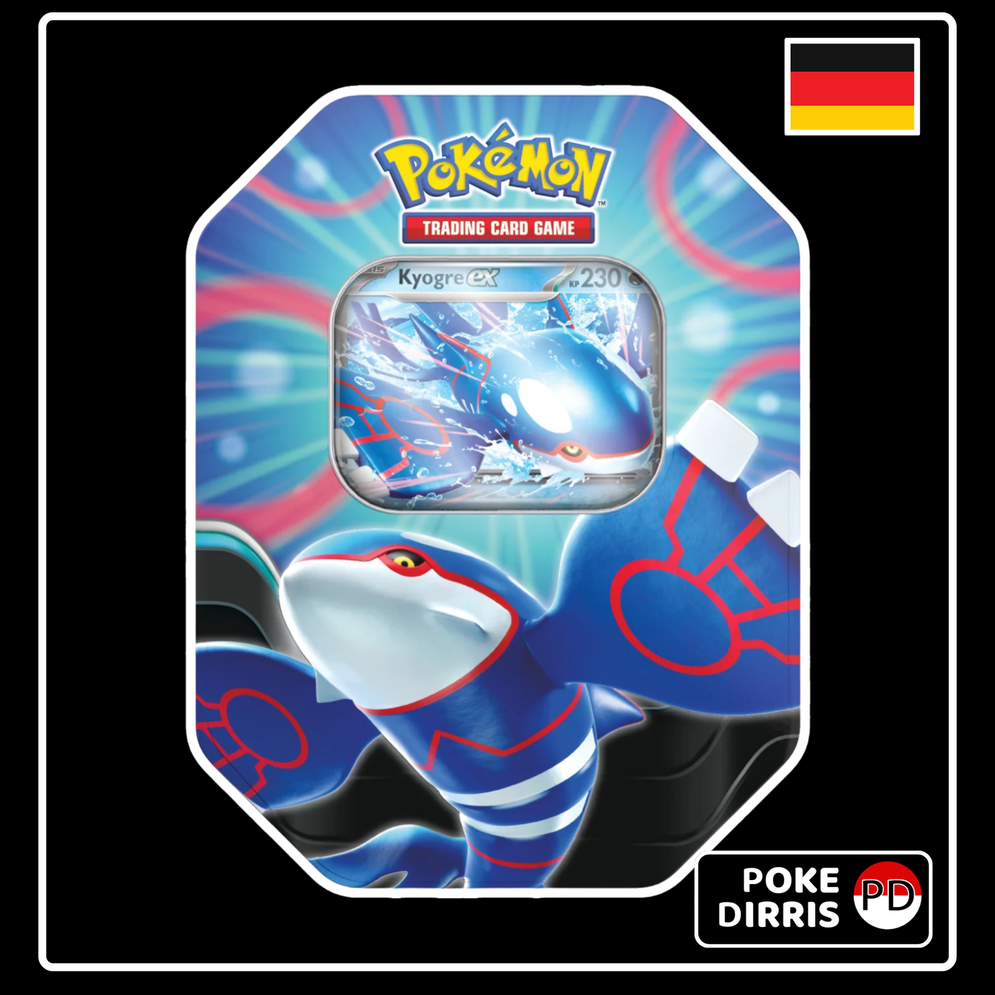 Pokemon Kyogre ex 2025 Tin Box Karmesin & Purpur Generations