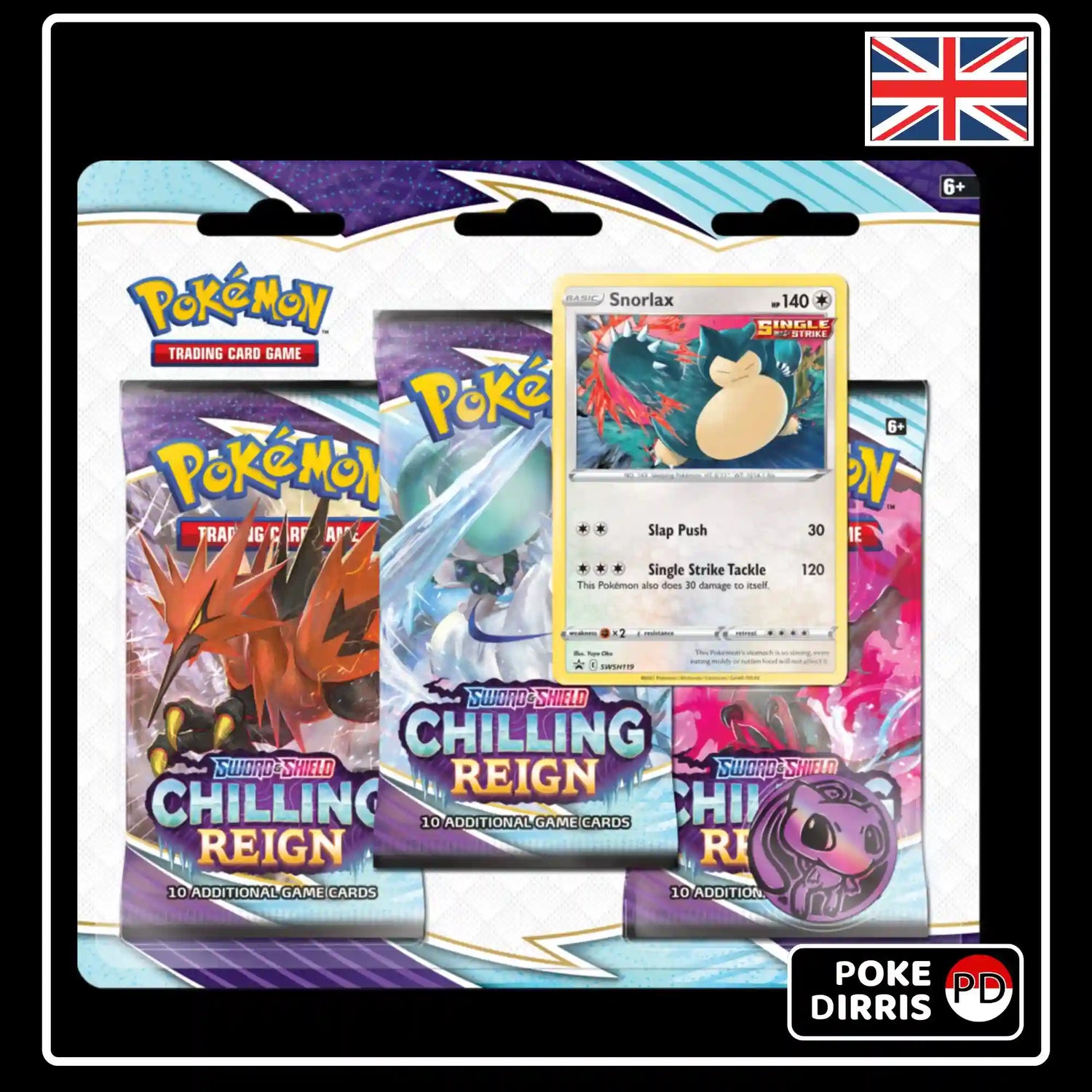 Pokemon Chilling Reign 3-Pack Blister Eevee & Snorlax (EN)