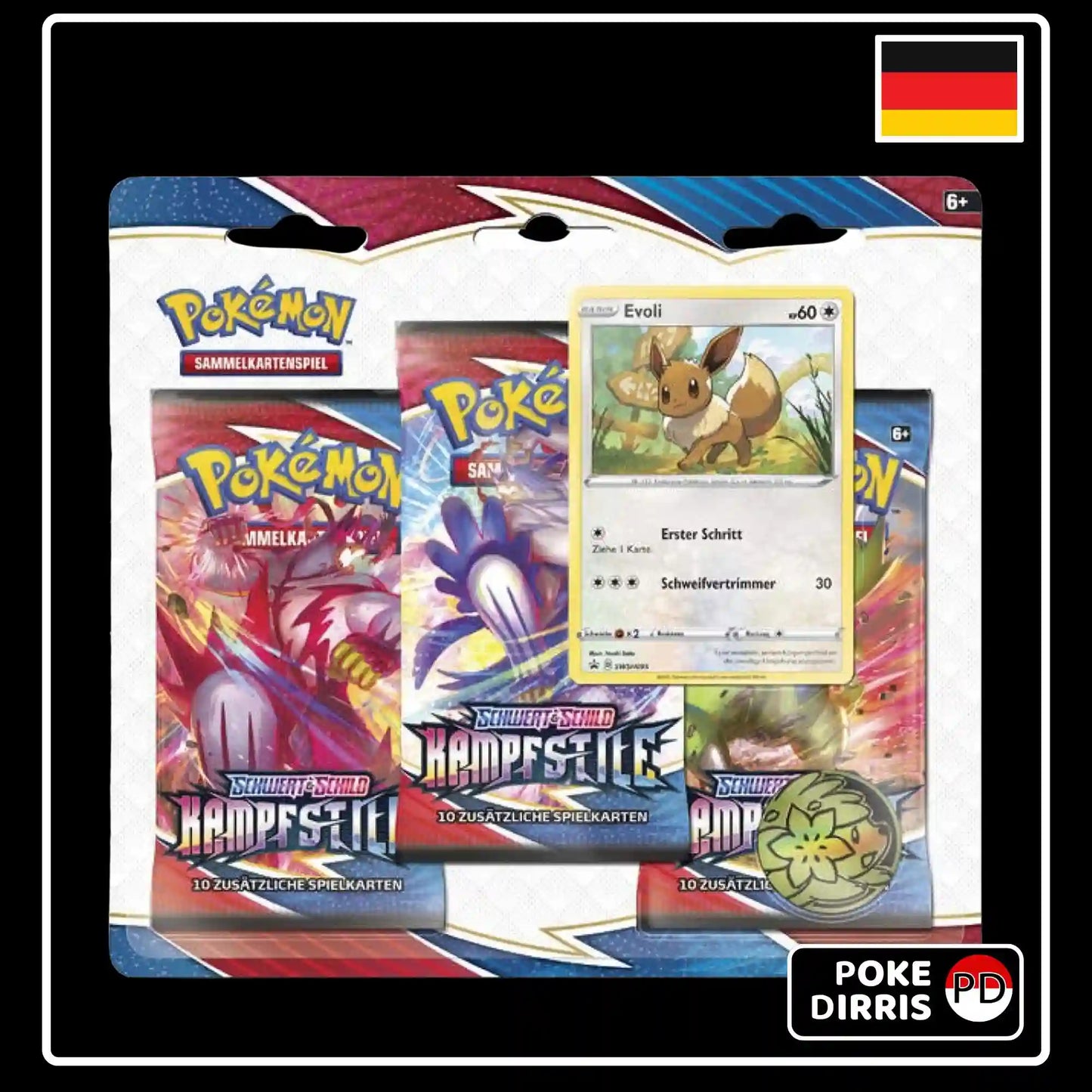 Pokemon Kampfstile 3-Pack Blister Blitza & Evoli (DE)