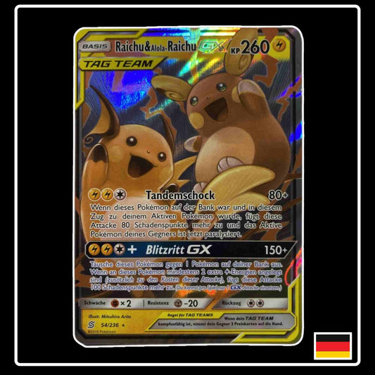 Raichu & Alola-Raichu GX Pokemon Karte 54/236