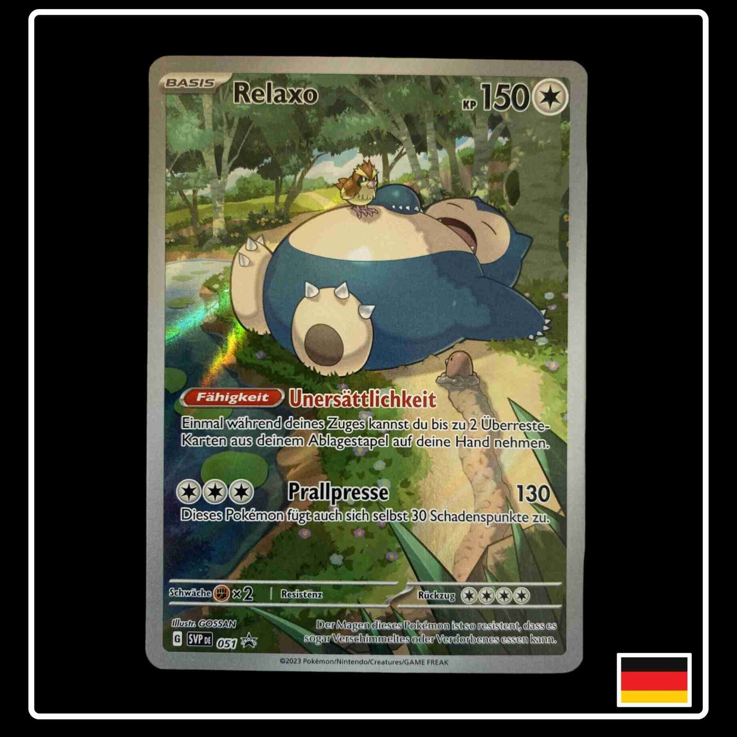 Relaxo Art Rare Promo Pokemon Karte aus der Top Trainer Box 151