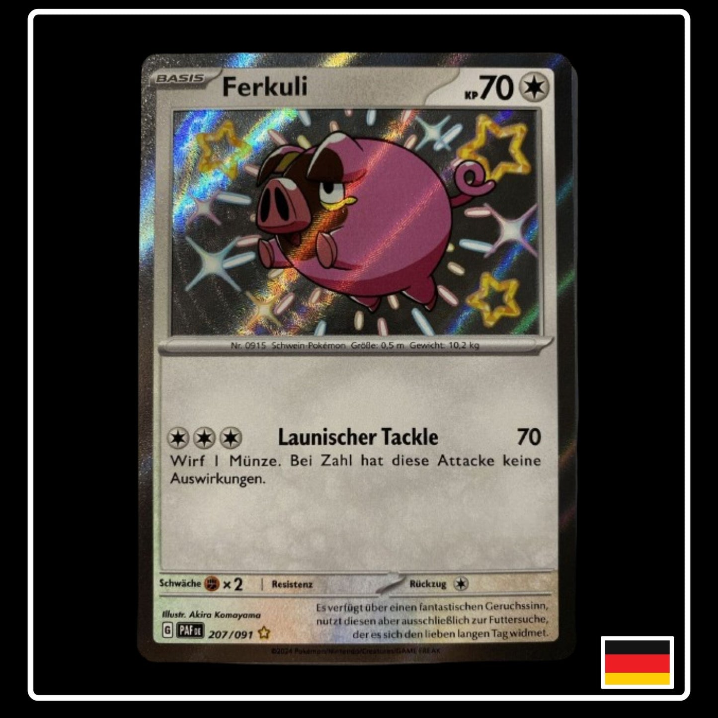 Shiny Ferkuli Pokemon Karte aus dem Set Paldeas Schicksale