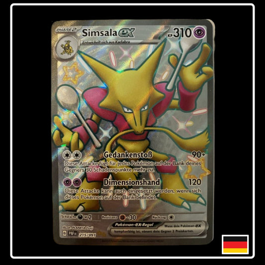 Pokemon Karte Simsala ex Shiny aus Paldeads Schicksale auf Deutsch und Selten