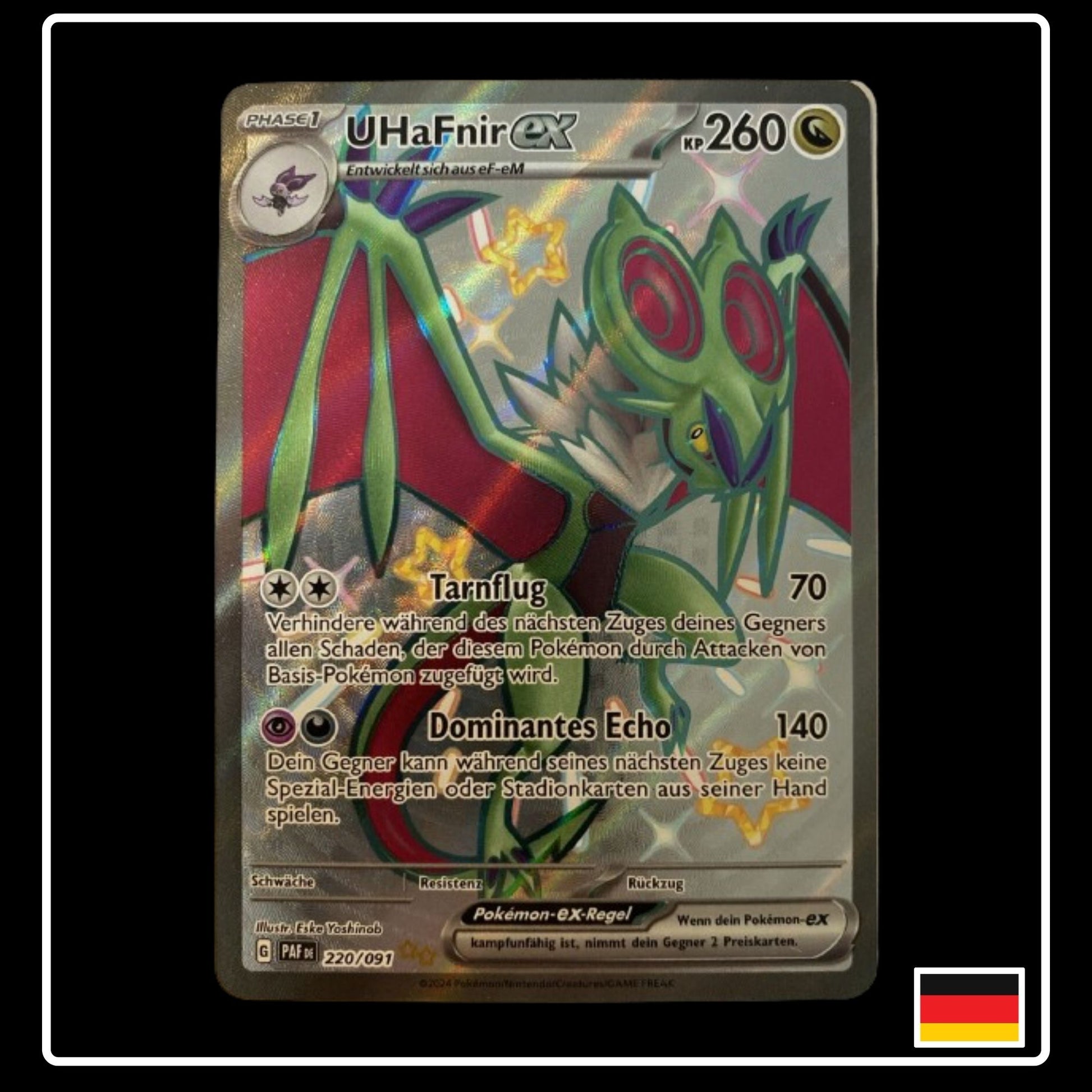 Pokemon Karte UHaFnir ex Shiny aus Paldeads Schicksale auf Deutsch und Selten